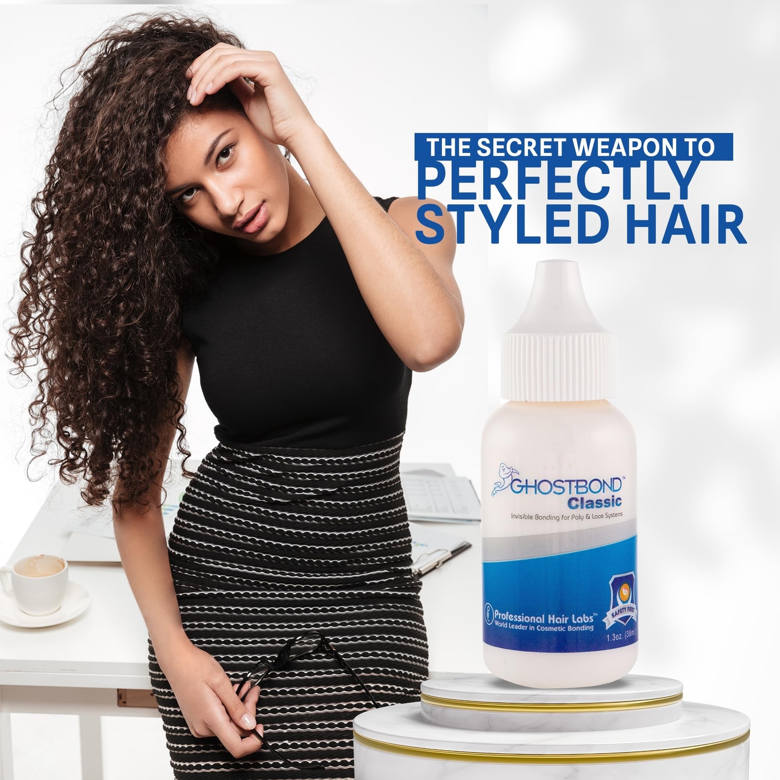 Ghost Bond | Lace Wig Adhesive | Hair Glue (1.3oz) White 1.3 Ounce (Pack of 1)