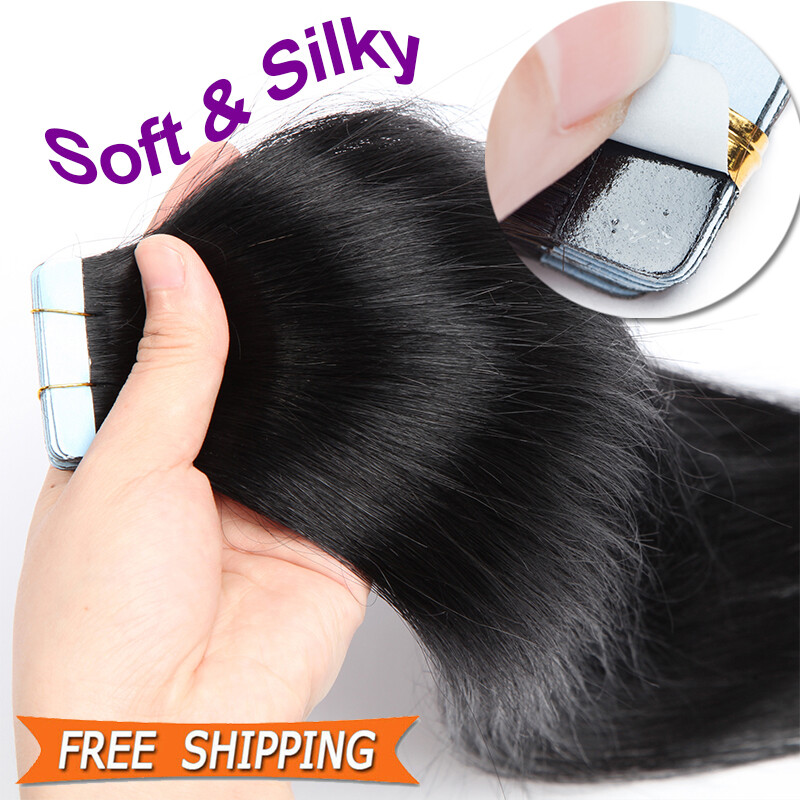 200g 80pcs Thick Skin Weft Tape In Remy Human Hair Extensions Full Head Blonde