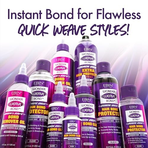 Clear Hair Bond Glue 4 Fl Oz – Quick-Dry Strong Hold for Weave & Track Applicati