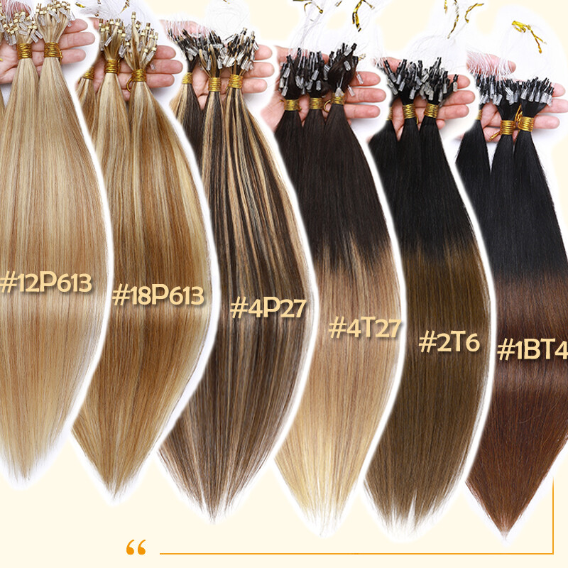 Microlink Extensions Micro Loop Beads Ring Ombre Real Remy Human Hair Thick 100G