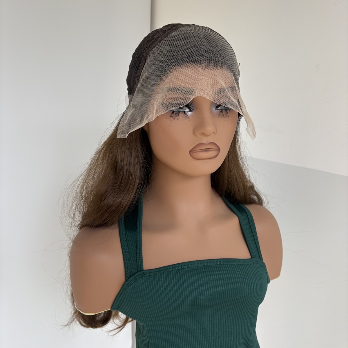 Lace Front Wig Ombre Brown Long Wavy Heat Resistant Synthetic Hair Layered