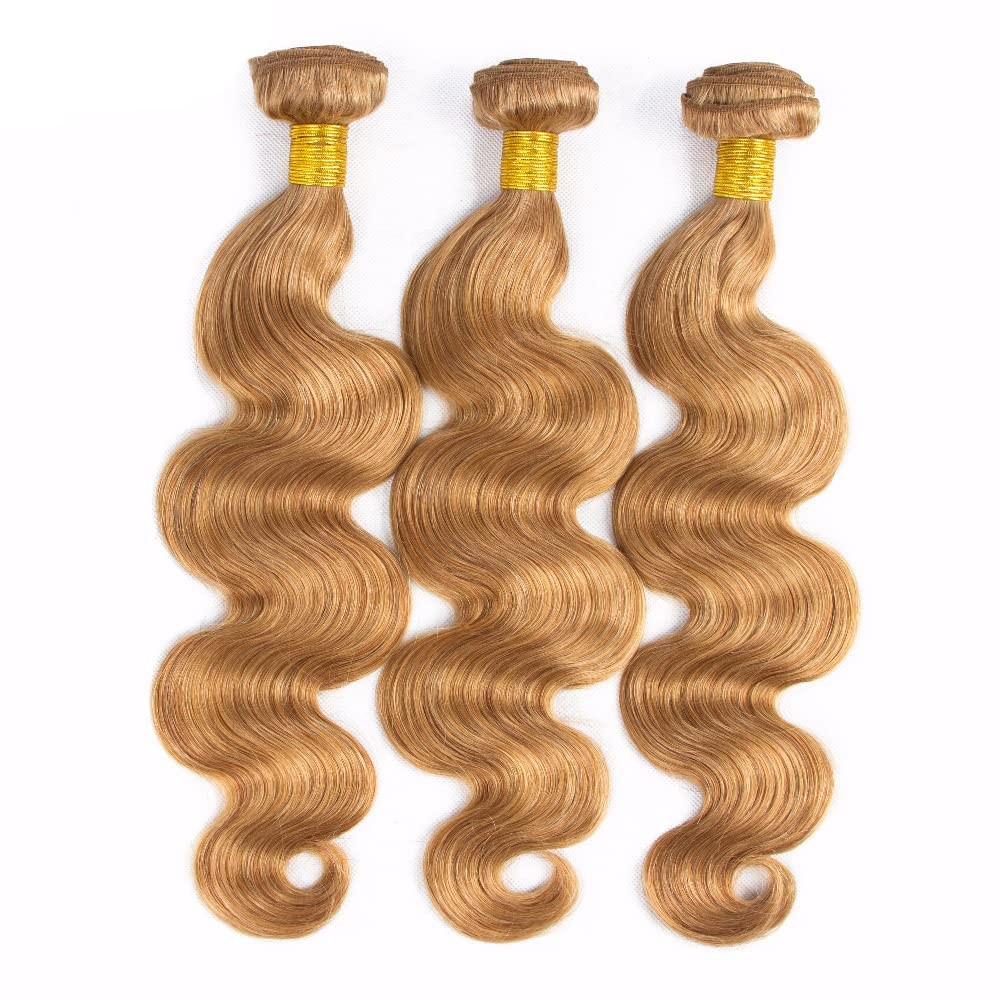 #27 Honey Blonde Bundles Human Hair Body Wave Bundles 18 20 22 Inch Unprocess…