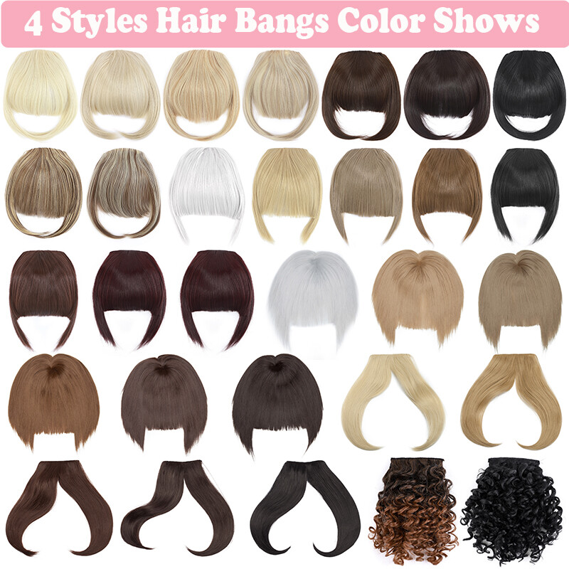 Clip in on Fringe Neat Bangs Thin & Thick As Human Hair Extensions Hairpiece US
