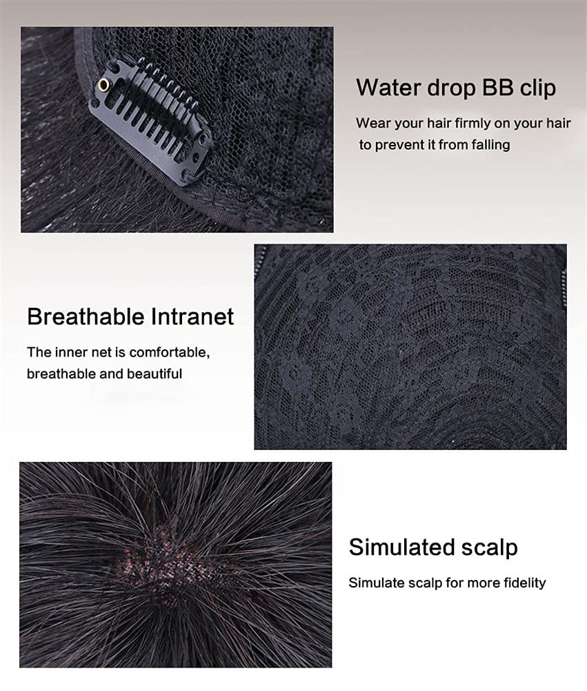 Short Toppers Hairpiece Real Human Hair Clip in Clip in Hair Pieces Wig For Men