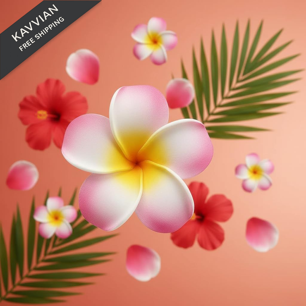 Juroicessry 4 Pcs 7cm White and Pink Hawaiian 4 Count (Pack of 1), White/Pink