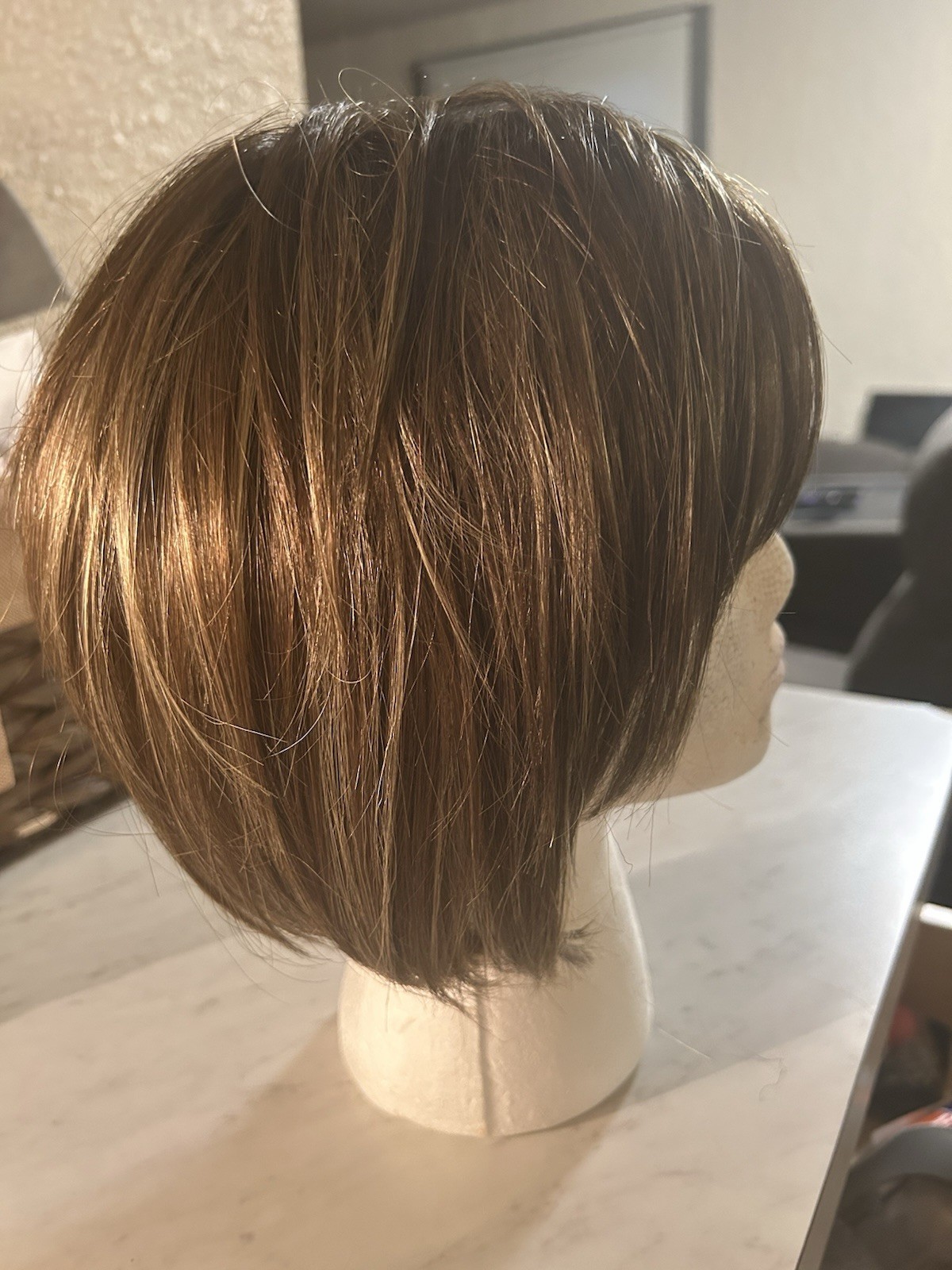 Noriko Wig Meadow Brown Iced Mocha-R Synthetic Fibers Short Bob Basic Cap