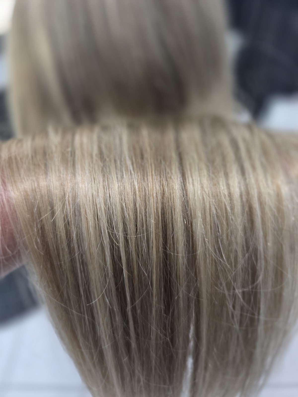 30-inch custom-colored wig crafted from virgin human hair, designed to emulate