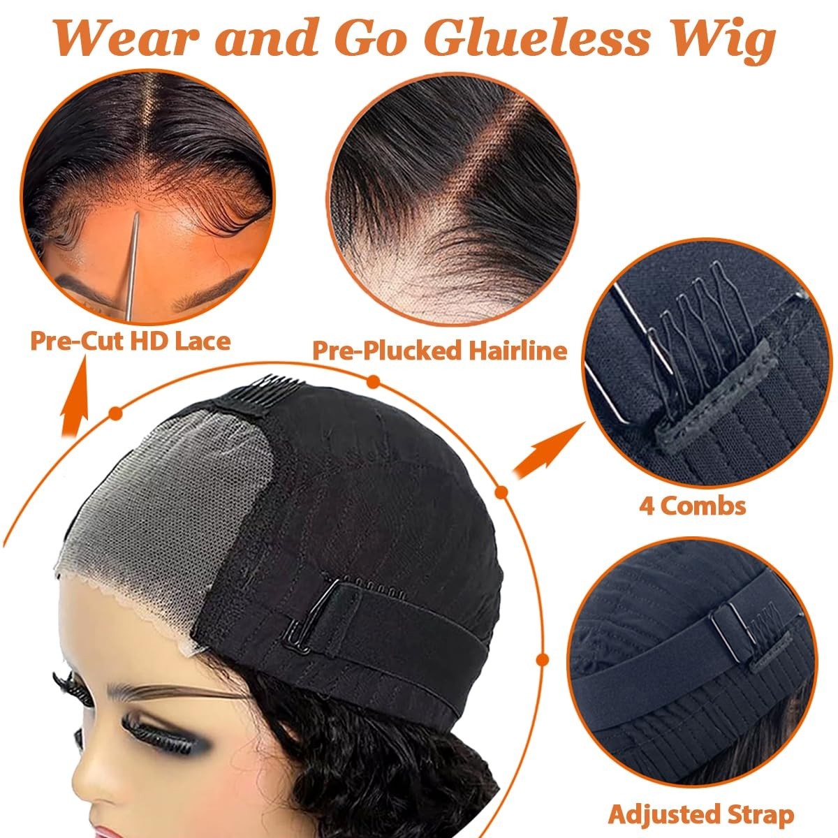 Wear and Go Glueless Bob Wigs Human Hair 4×4 Hd Lace Closure WigStraight Bob Wig