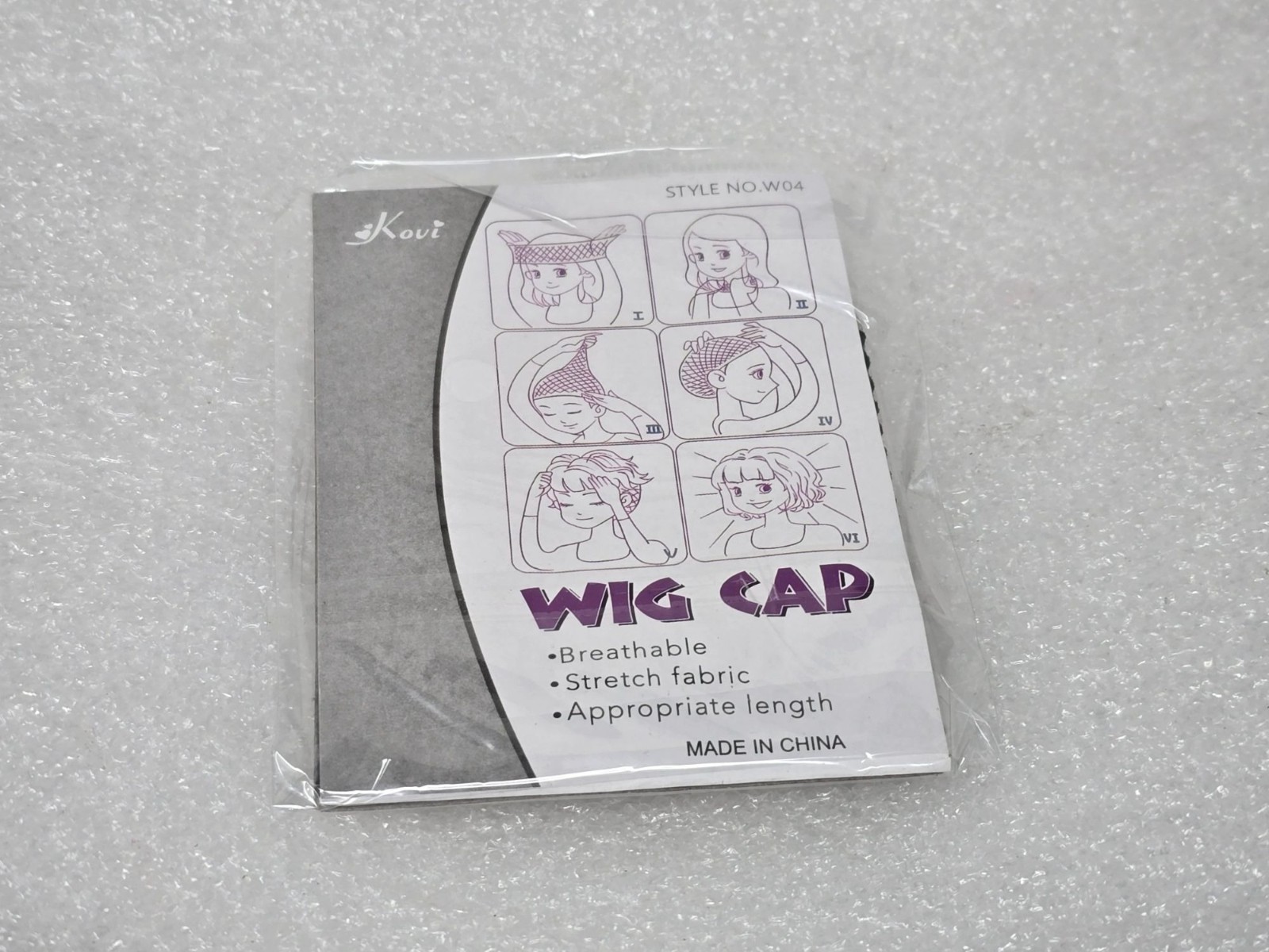 Kovi Liner Wig Cap Style No W04 Black Stretch Fabric Breathable Comfortable Wear