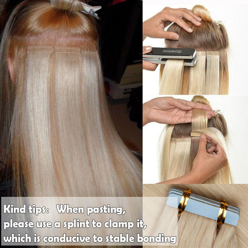 60PCS Tape in Russian Remy Thick Human Hair Extensions Skin Weft Straight 150g