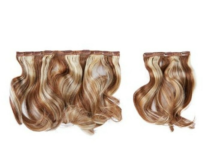 Human Hair Clip In Extensions New Boxd Highlighted Brown Blond 18” LOCKS & MANE