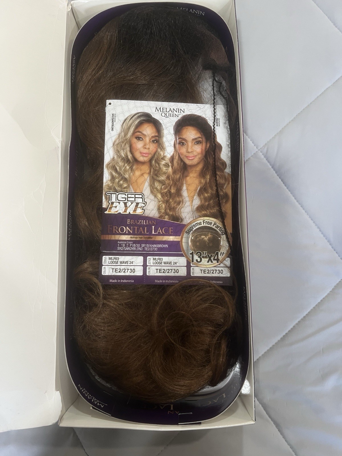 Melanin Queen Brazilian Frontal Lace Human hair StyleMix Tiger Eye Loose wave 24