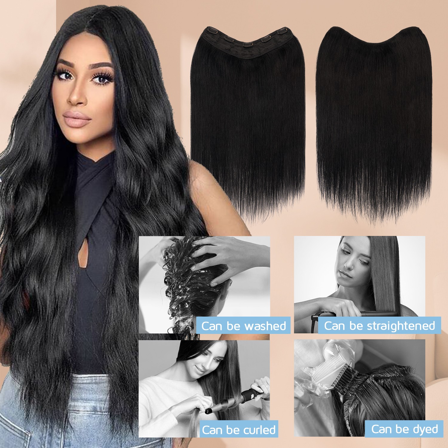 CLEARANCE One Piece Clip in 100% Remy Human Hair Extensions Highlight Blonde 20″