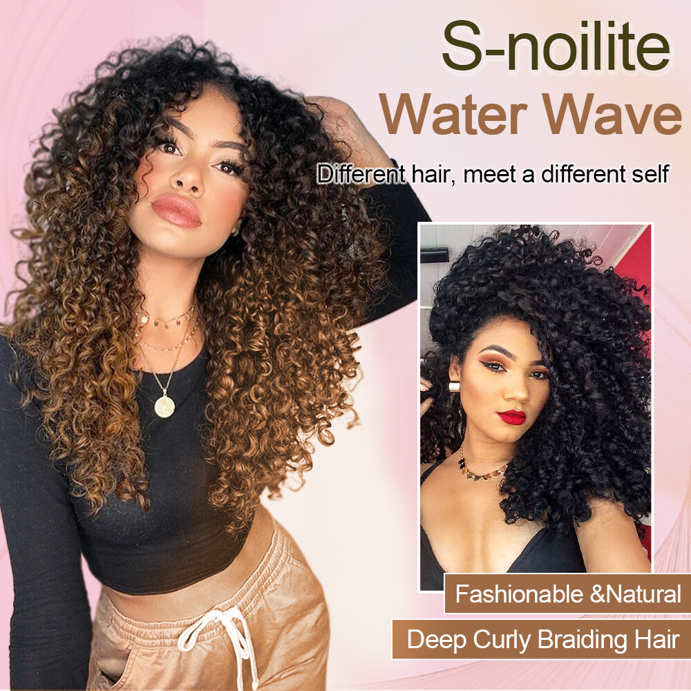 100% Real Natural Water Wave Crochet Braids Deep Curly as Human Hair Extensions