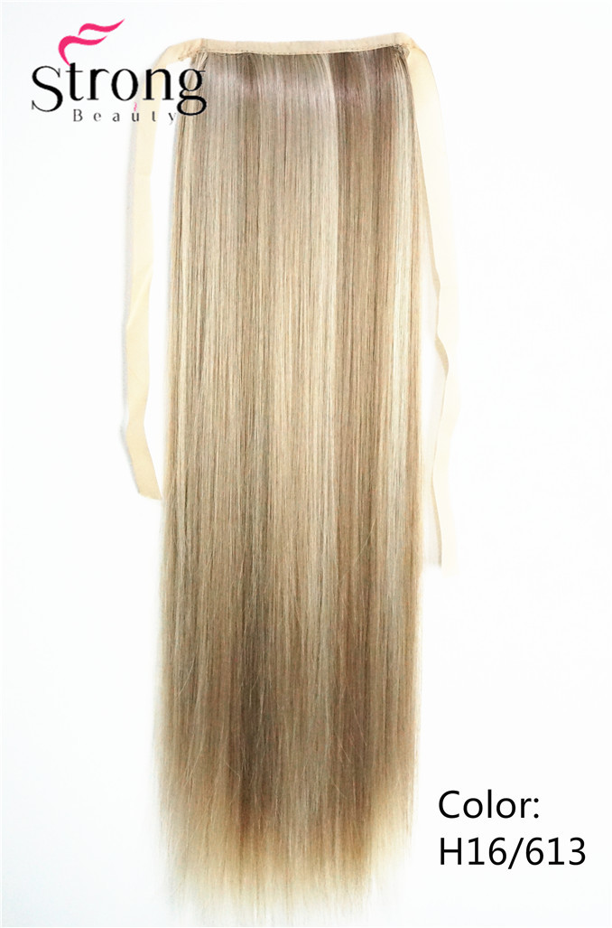 22inch Long Straight Wrap Around Ponytail Hair Extension Synthetic 140-150g