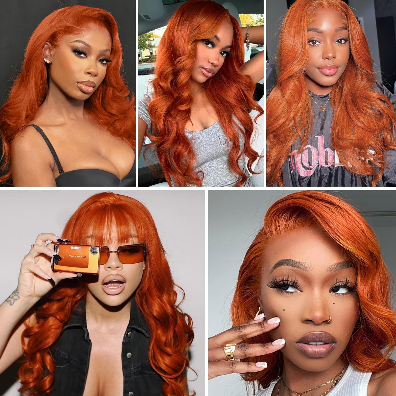 Alher 350 Ginger Orange Bundles Human Hair Body Wave Sew In Weave Wavy Bundles