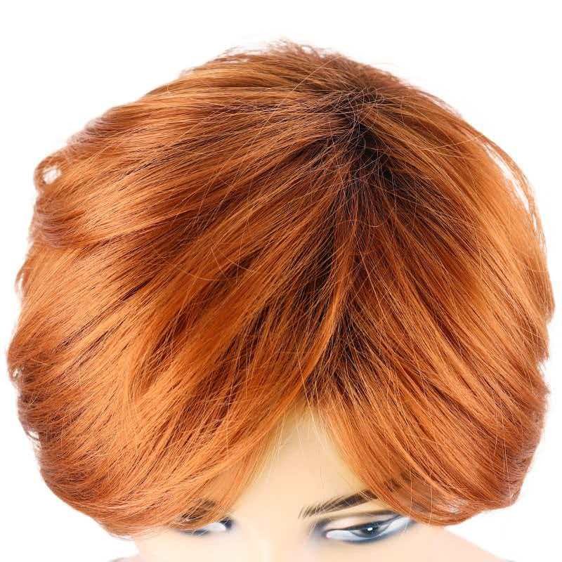 Men’s Black to Brown Ombre Short Wig Heat Resistant Synthetic Full Cap Cosplay