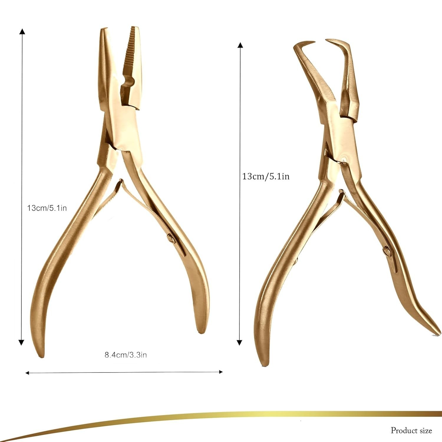 Essential Gold Tool Kit for Hair Extensions: Beading Pliers & Clips Included