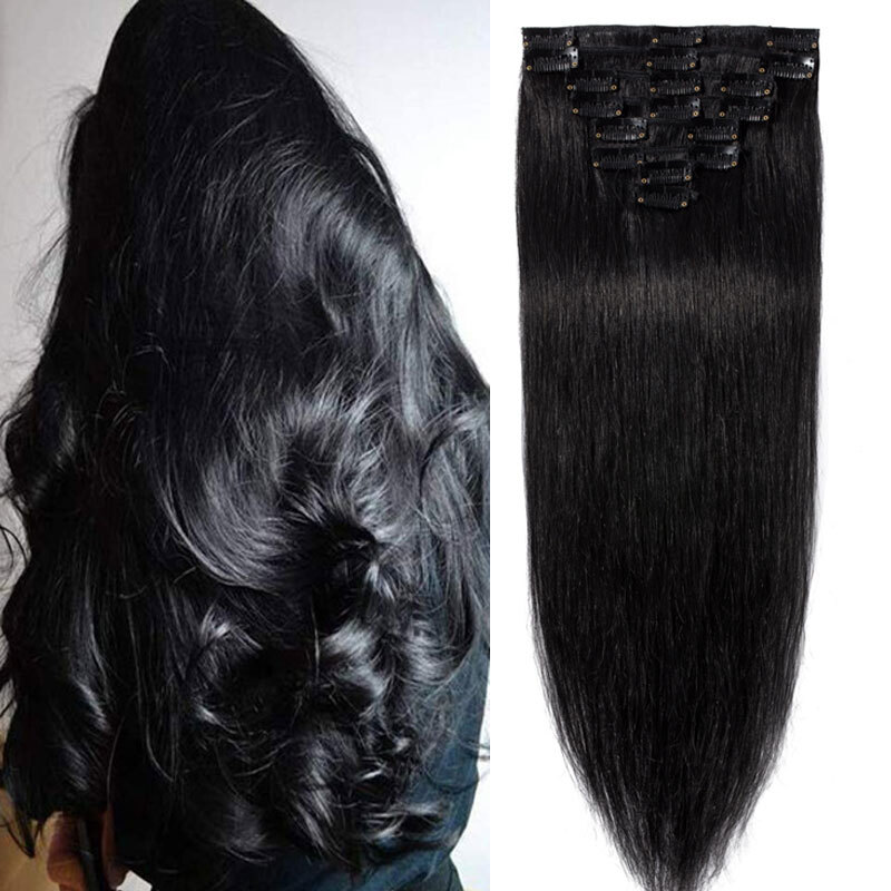CLEARANCE Highlight Human Hair Seamless Clip in Remy Hair Extensions Full Head a