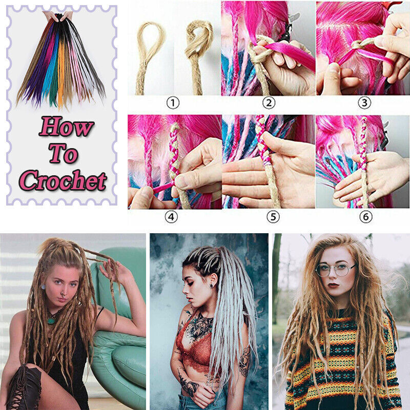 50cm Ombre Dreadlocks Extensions Crochet Braiding Hair Dreads Locs Synthetic New