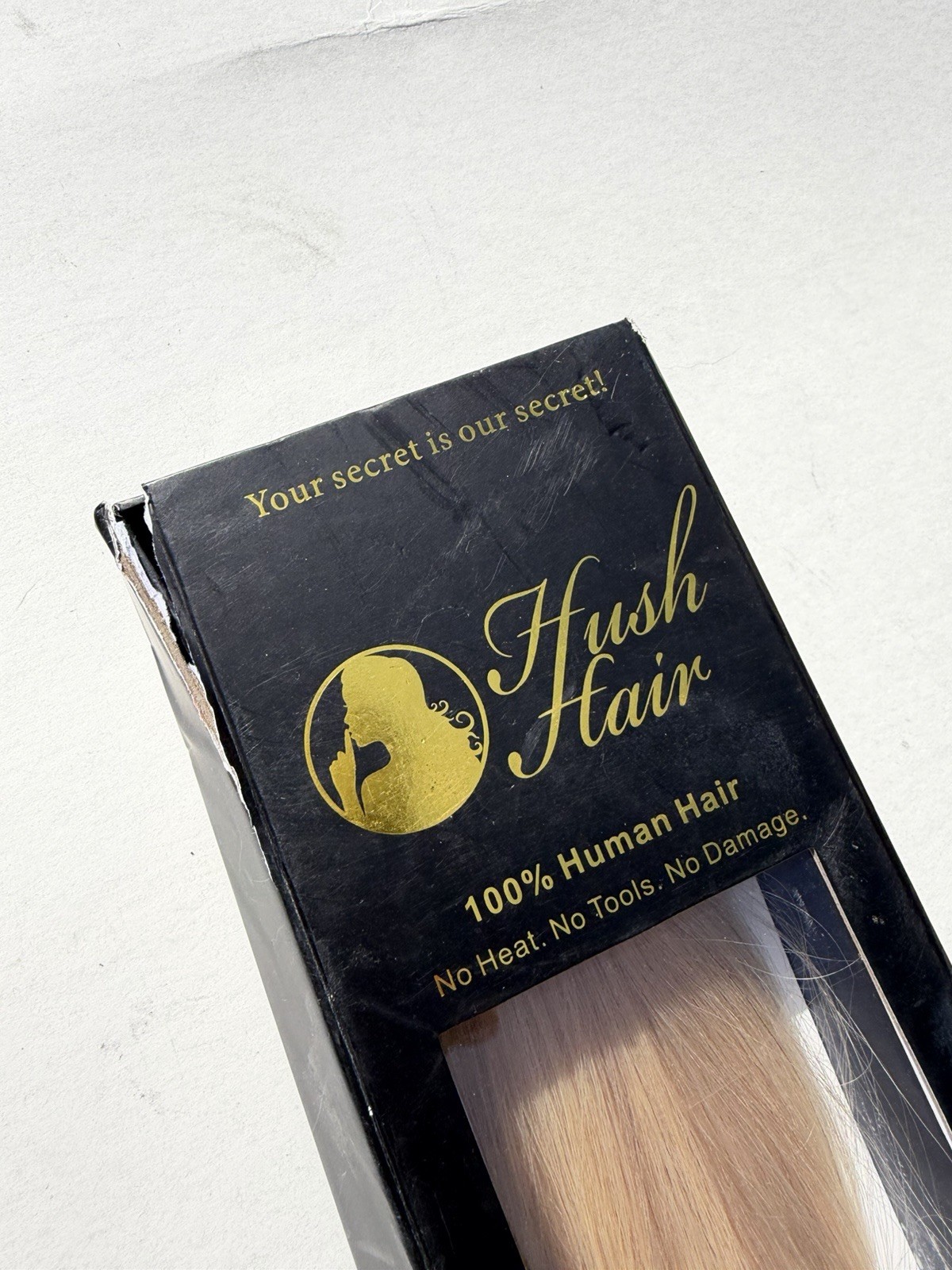 Hush Hair Brand Human Light Platinum Bleach Blonde #613 Tape in Extensions 14″