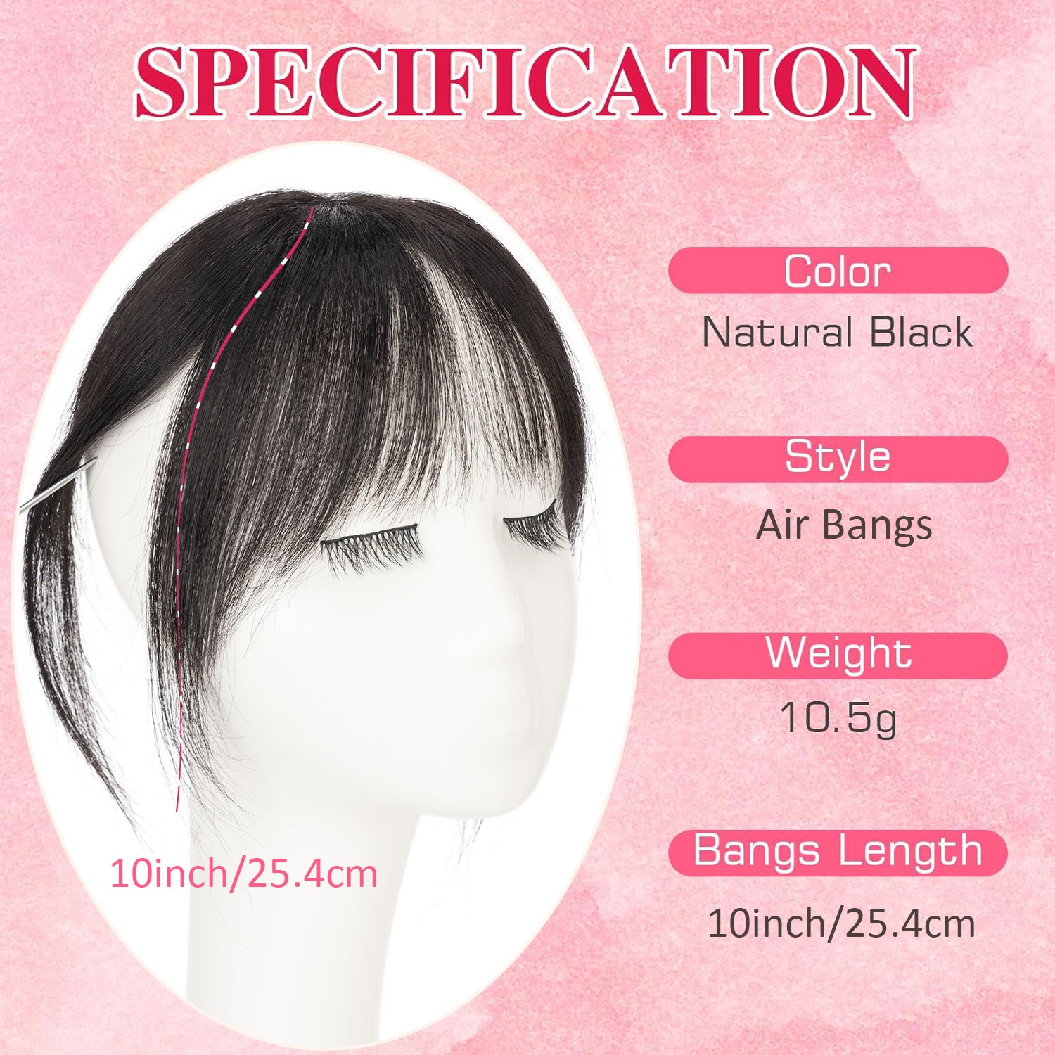 US Clip In 100% Remy Air Fringe Bangs Human Hair Extensions Hairpiece Top Topper