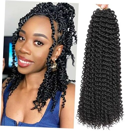 Passion Twist Hair-14 Inch 7 Packs Water Wave Crochet 14 Inch(Pack of 7) 1B#