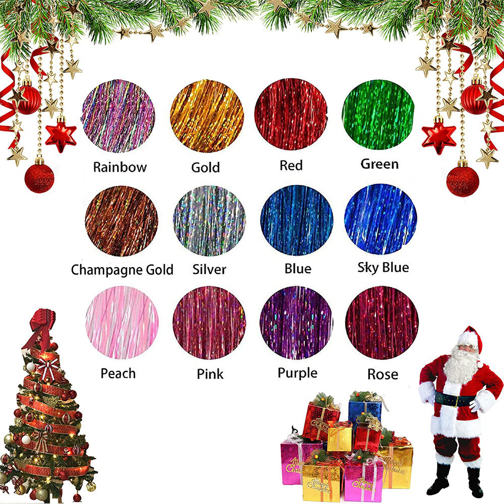 Sparkle Hair Tinsel Holographic Glitter Extensions Tinsel Kits False Hairstyling