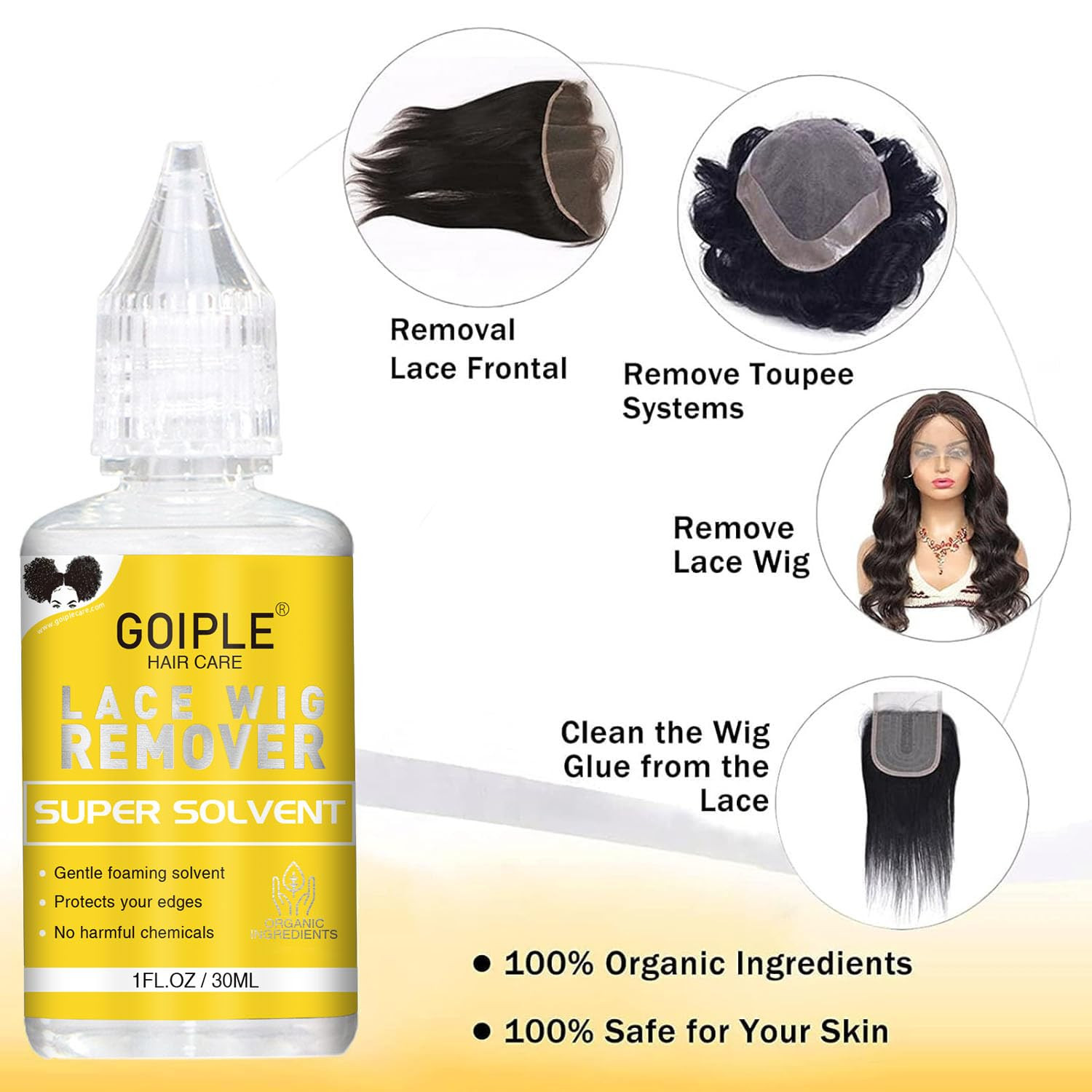Wig Lace Glue for Lace Front Wigs, Strong Hold Lace Front Wig Glue for Wigs, Hai