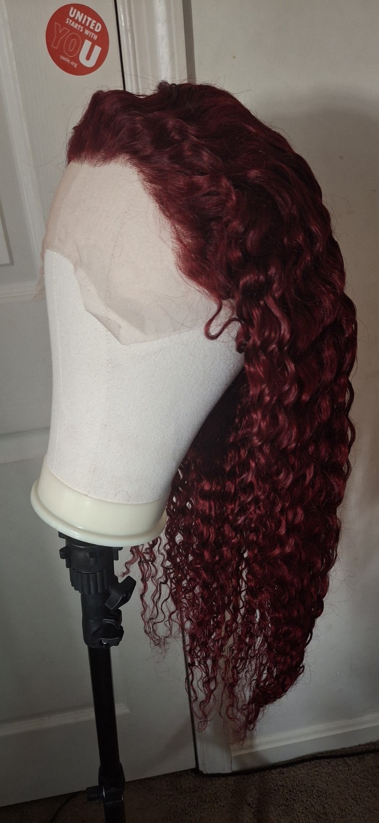 Burgundy curly lace front wig human hair 99j 13×6 HD Lace Frontal Wigs 30 Inch