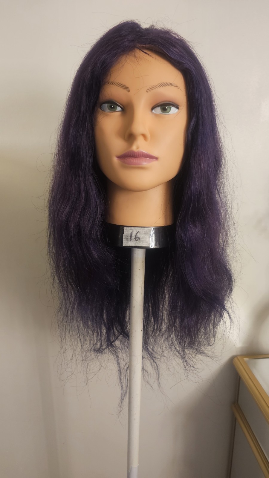 High-Quality Regular Top 24″ Purple Wavy 150% Virgin Human Hair Lace Wig