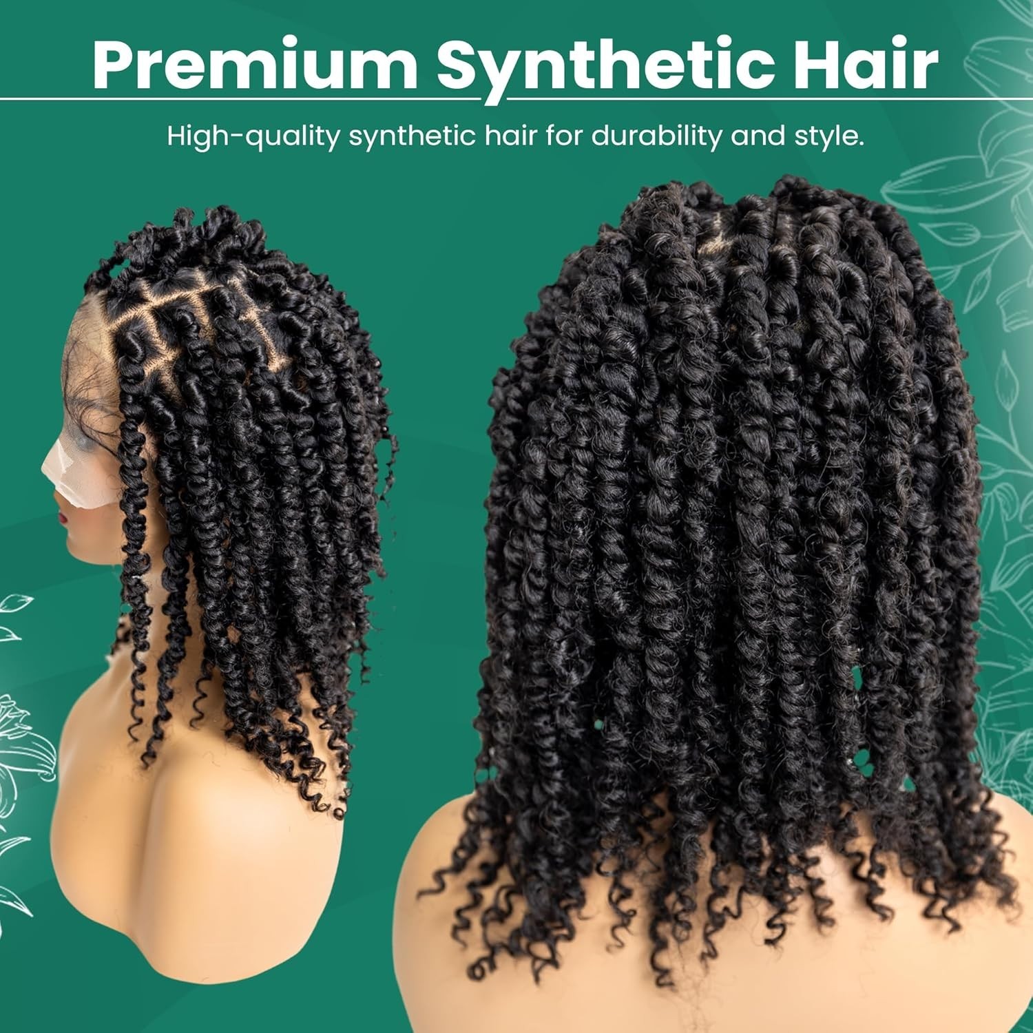 Stylish 12” Spring Twist Braided Lace Wig for Modern Black Women – Easy to Wear