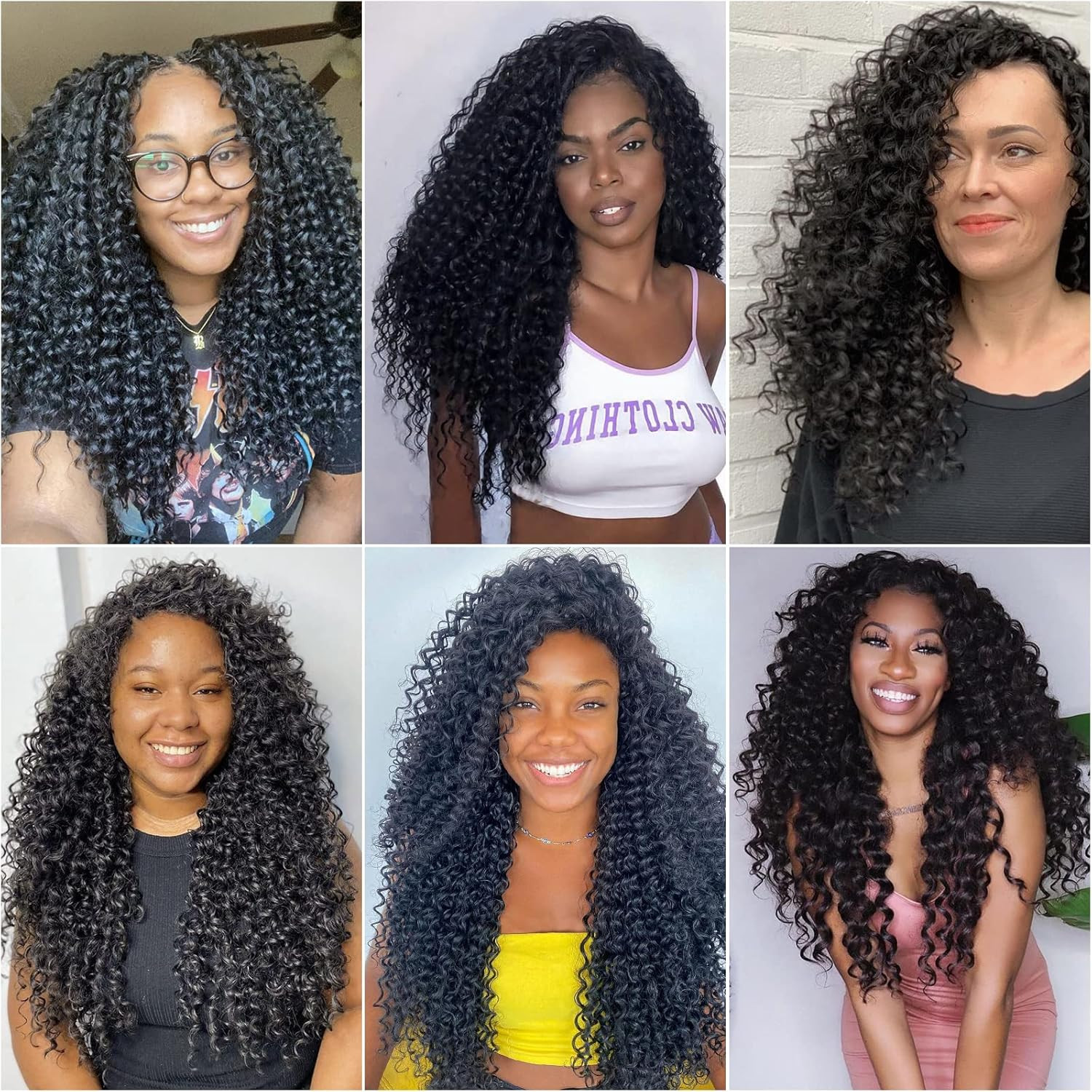 8 Packs Curly Crochet Hair Gogo Curl Crochet Hair for Women Natural Black Deep W