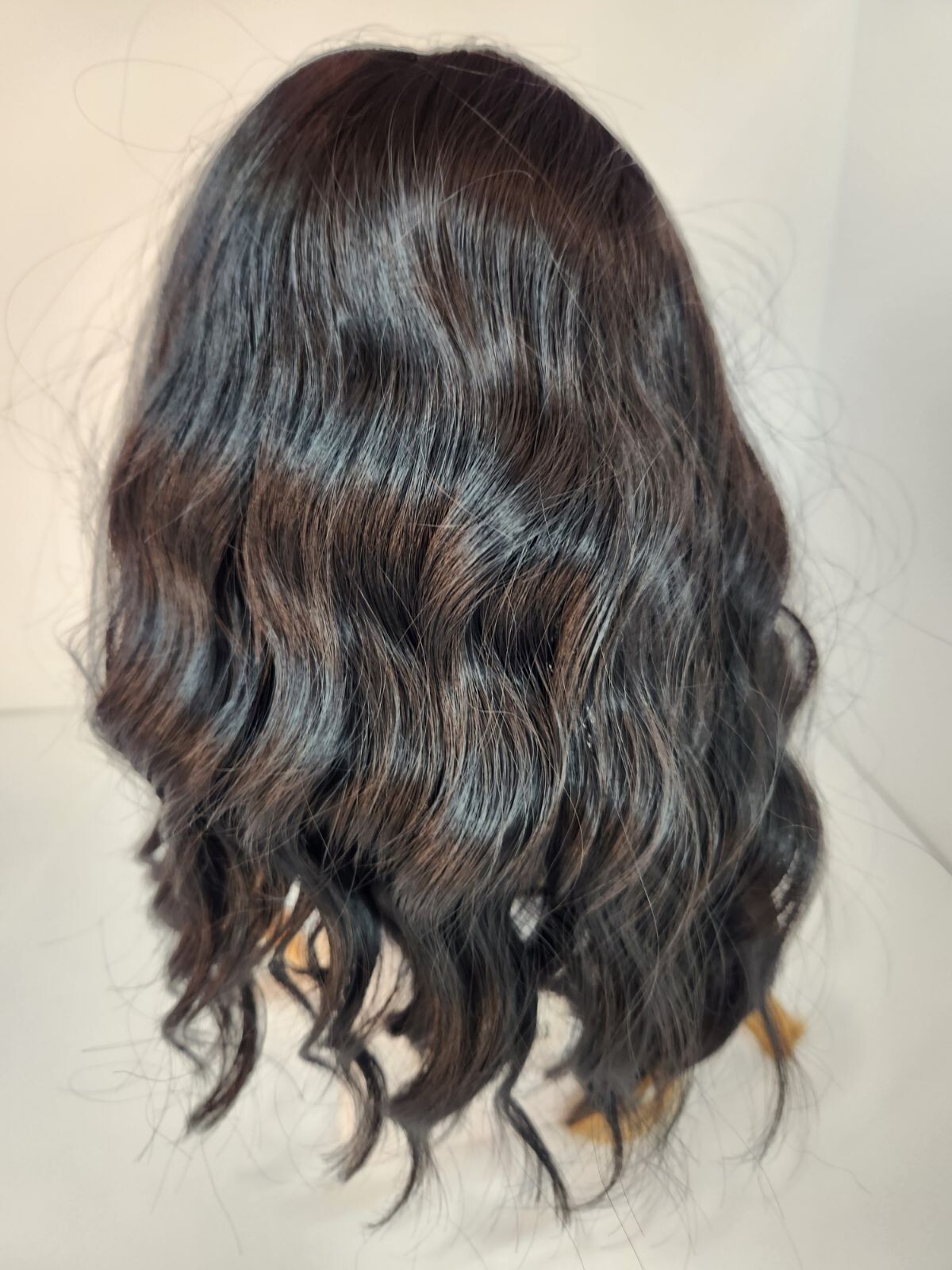 14″ Wavy Bob Wig 1B Natural Black w/ Blonde Highlights Hair Daily Fashion Fun