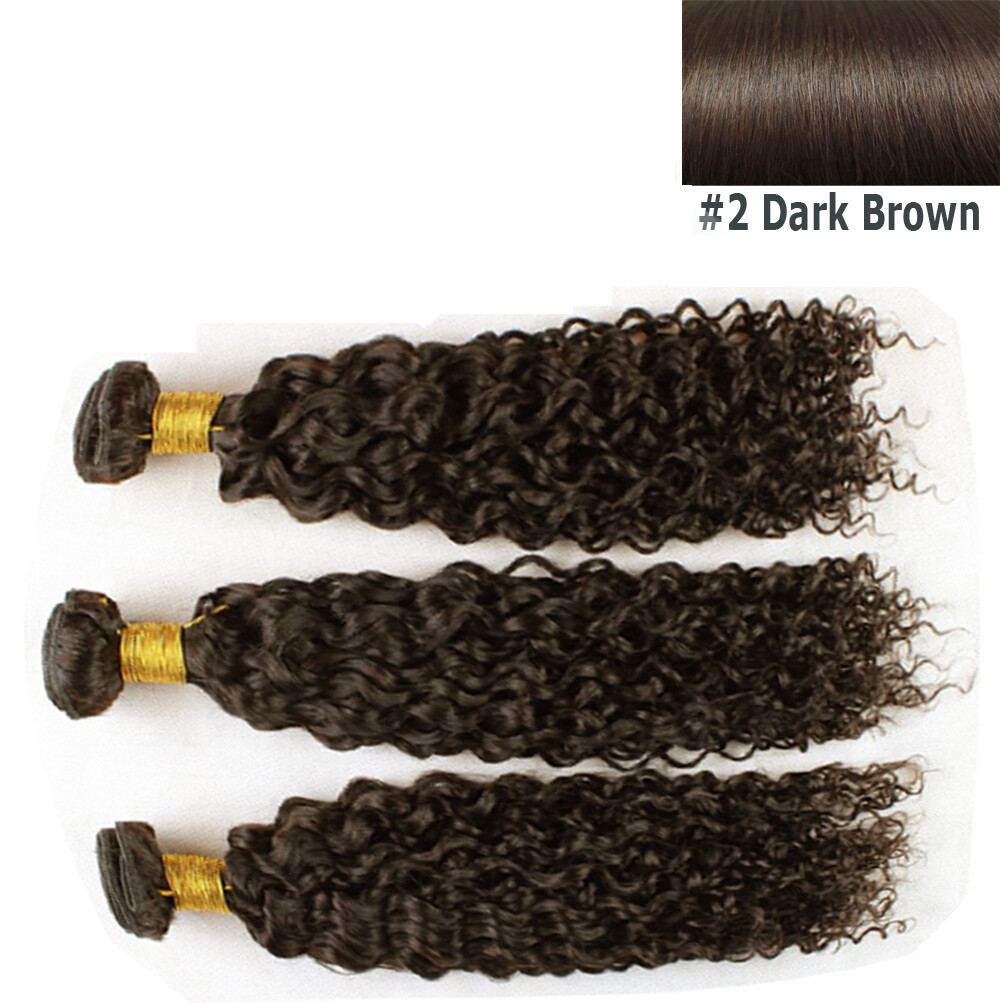 Jerry Curl #2 Dark Brown Sew In Ali Bundle 100 Human Hair Extension one bundle