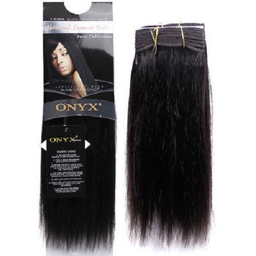 ONYX Black Diamond 100% Human Hair Natural Essence Yaki Weave Extension 10″ ~22″