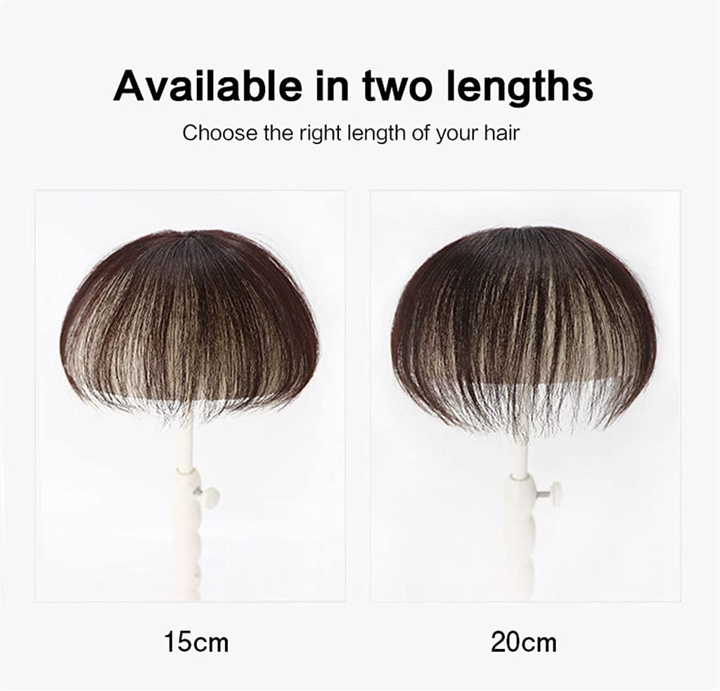 100% Real Human Hair Clip in Short Thin Hair For Men Hair Bangs Replacement
