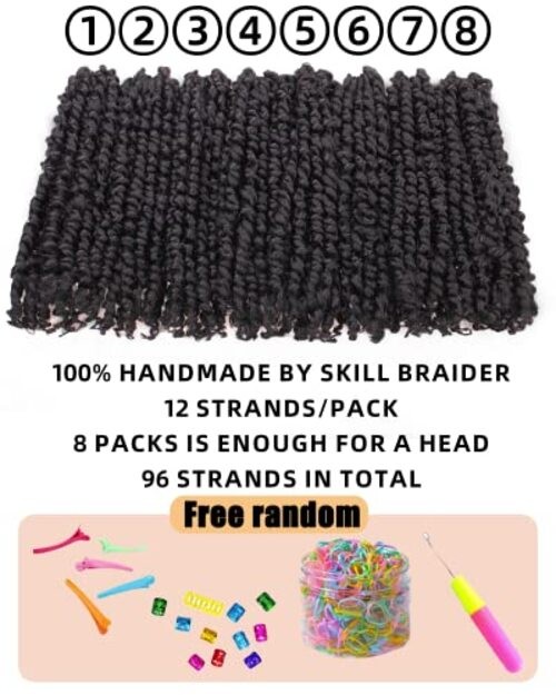 10 Inches 8 Packs Pre Looped Pretwisted Passion Twist 10 Inch (Pack of 8) 1B