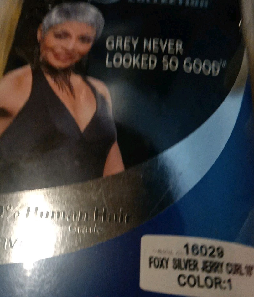 Foxy Silver 100% Human Hair Jerry Curl Weave, Color #1