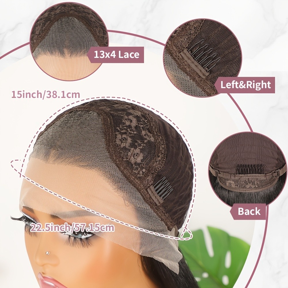 Short Black Body Wave Lace Front Wig 13×4 Free Part Glueless Pre Plucked Natural