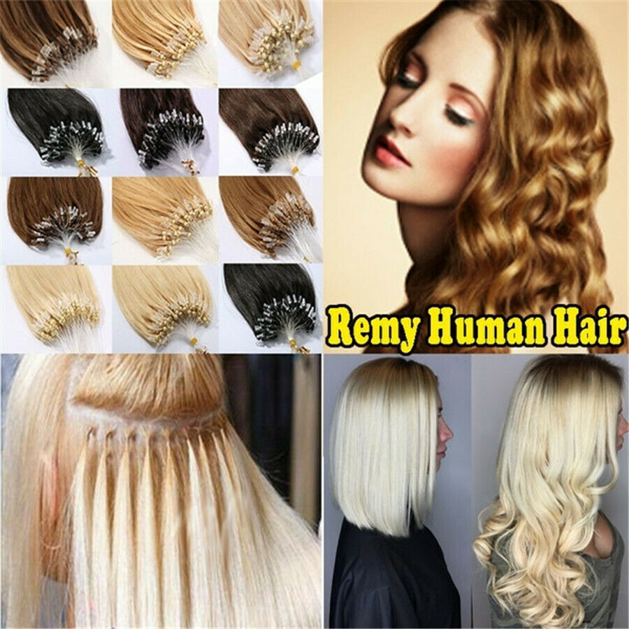 Pre Loop Micro Bead Hair Extensions Remy Russian Human Hair Micro Link Tip Hair