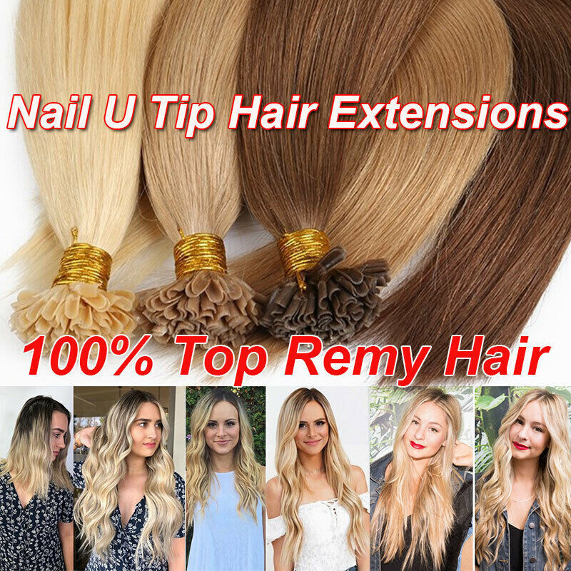 Pre Bonded Keratin Nail U Tip Remy Human Hair Extensions Double Drawn Thick 1g/s