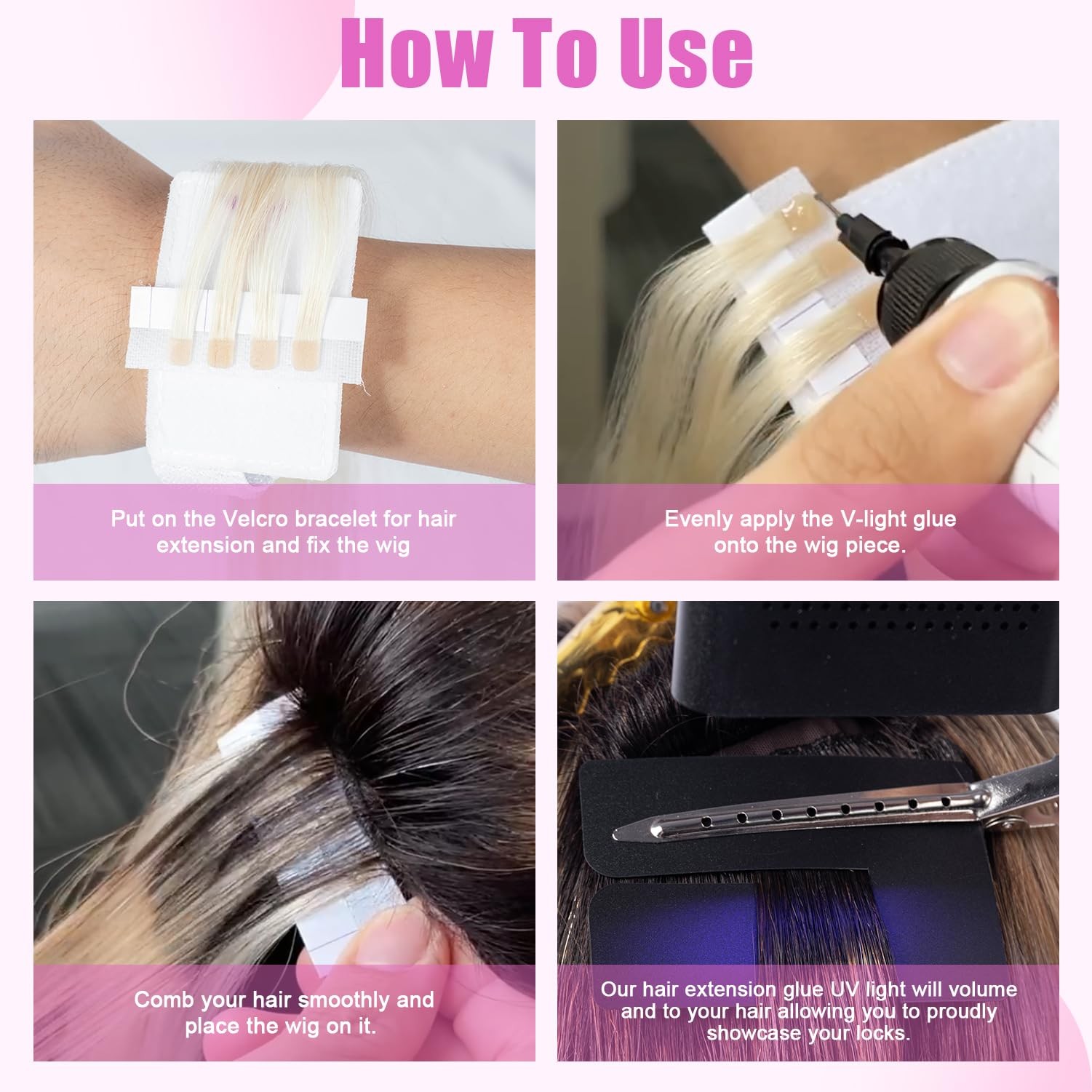 V Light Hair Extensions Kit – Complete Set with Machine, Glue & Remover