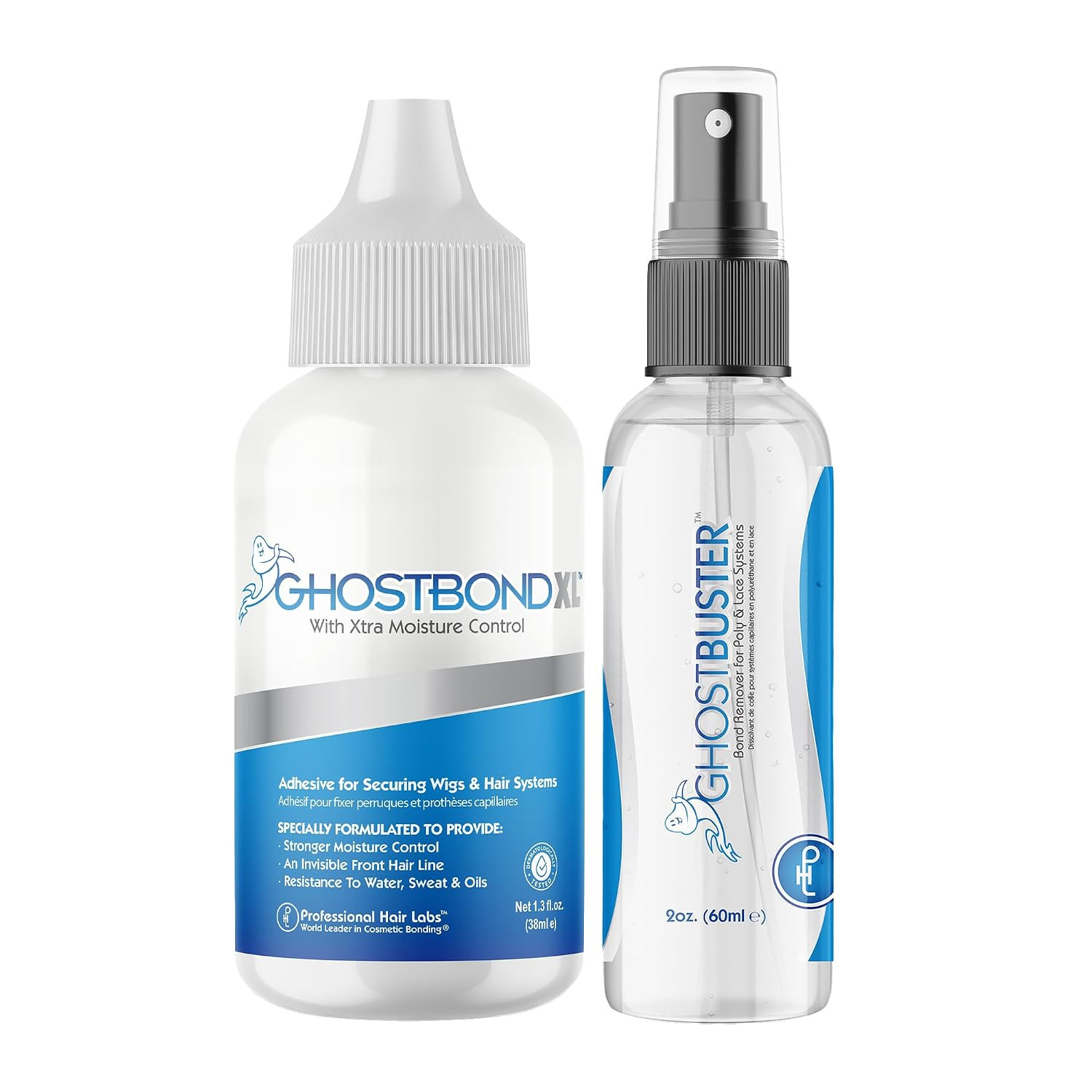 GHOSTBOND XL 1.3Oz & Ghostbuster 2Oz – Waterproof Wig Glue and Quick-Acting Adhe
