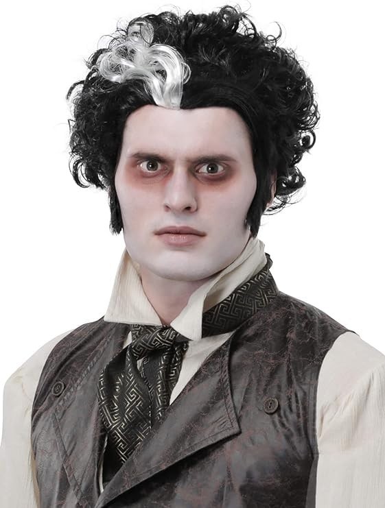 Sweeney Black White Demon Barber Wig Todd