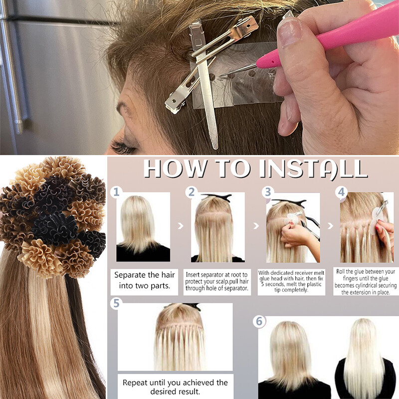CLEARANCE Nail U Tip Human REAL Remy Hair Extensions Pre Bonded Keratin 1G 0.5G