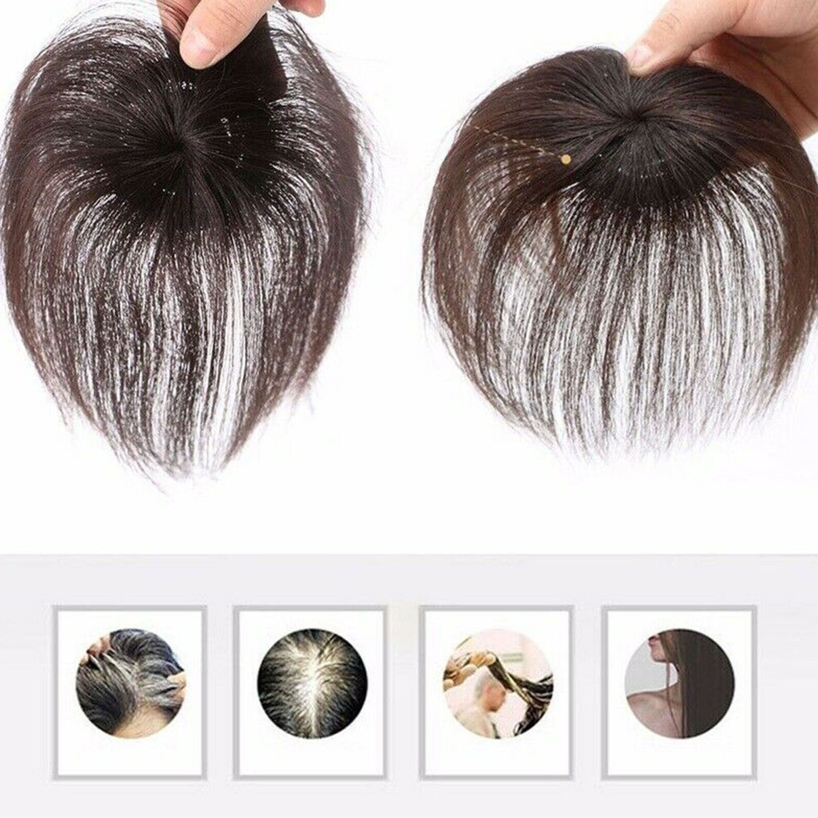 100% Human Hair Topper Clip in Hairpiece Wig Toupee Top Pieces Wigs for Women