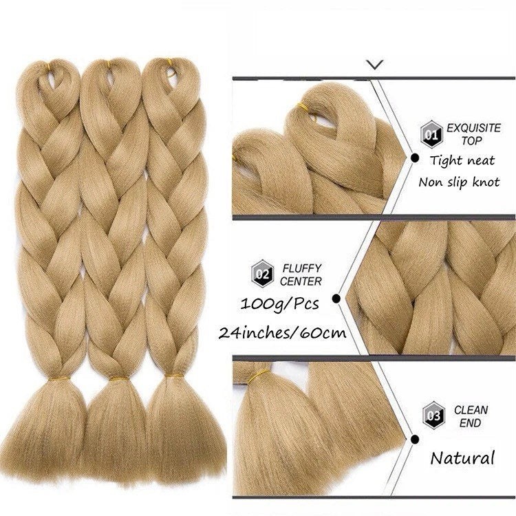 24inch Pre-Stretched EZ Braid synthetic Hair Extensions Braiding Kanekalon