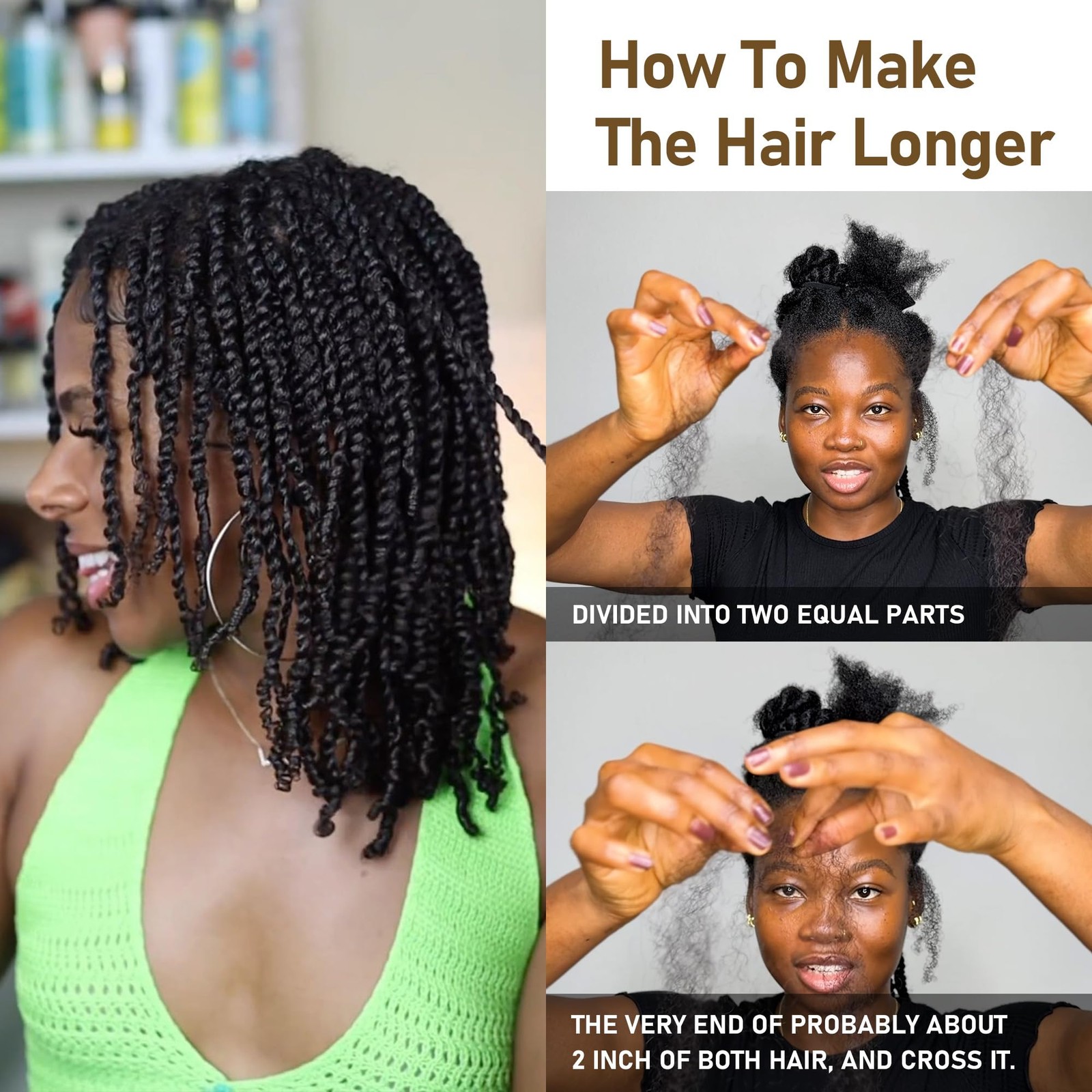 Builson Afro Kinkys Bulk Human Hair -100 Real Human Hair For Mini Twist