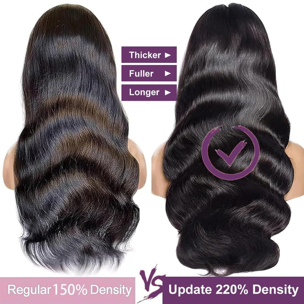 30 Inch 13X6 Lace Front Wigs Human Hair 220 Density Body Wave HD Lace Front Wigs